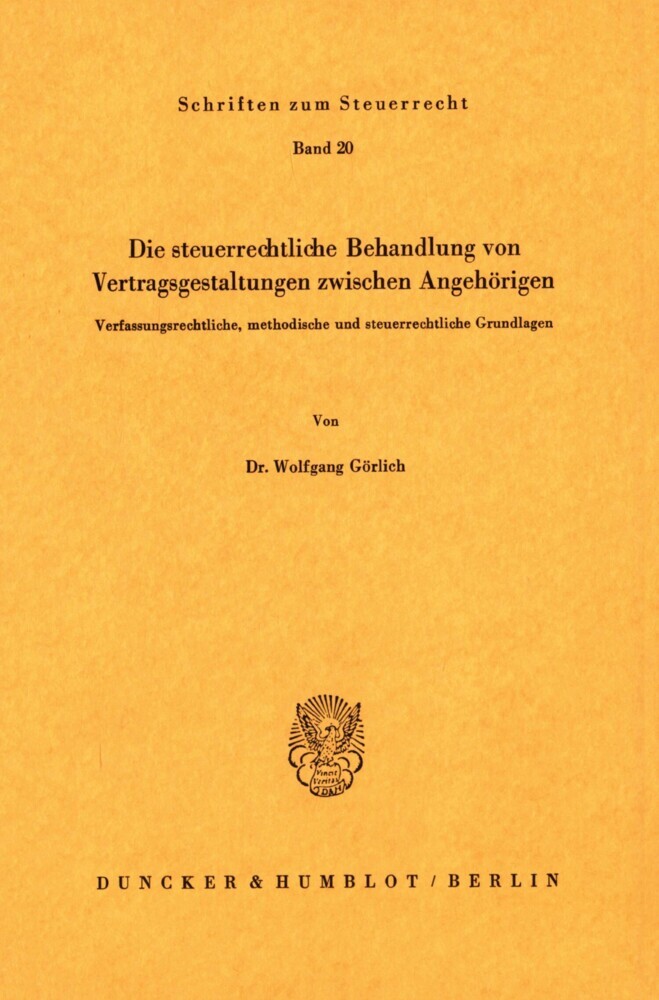 Die steuerrechtliche Behandlung von Vertragsgestaltungen zwischen Angehörigen. main product photo