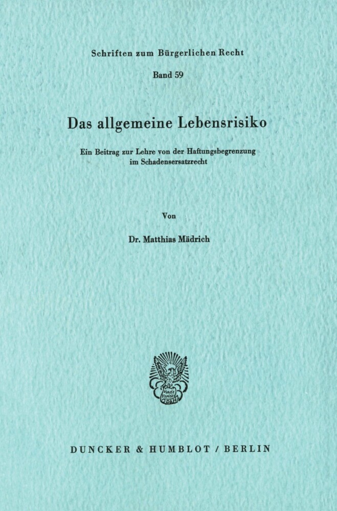 Das allgemeine Lebensrisiko. main product photo