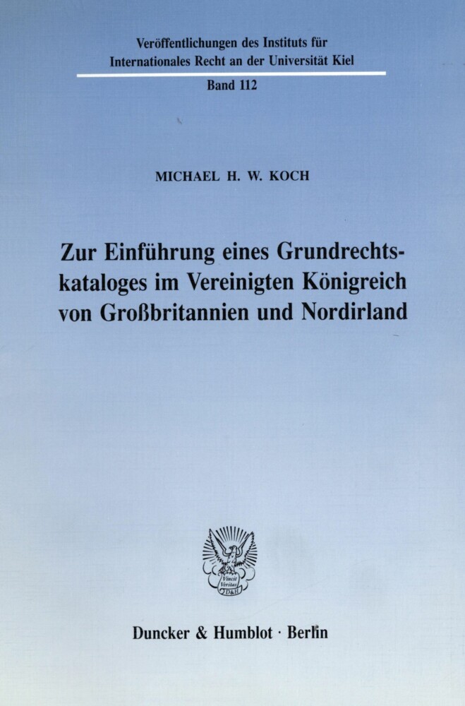 Zur Einführung eines Grundrechtskataloges im Vereinigten Königreich von Großbritannien und Nordirland. main product photo