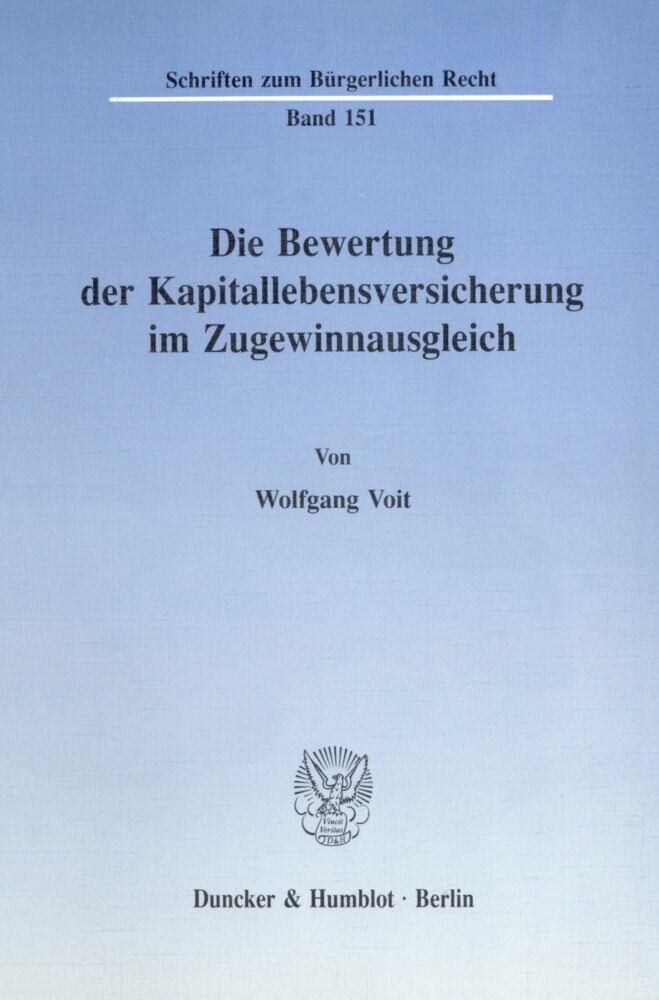 Die Bewertung der Kapitallebensversicherung im Zugewinnausgleich. main product photo