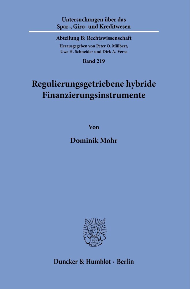 Regulierungsgetriebene hybride Finanzierungsinstrumente. main product photo