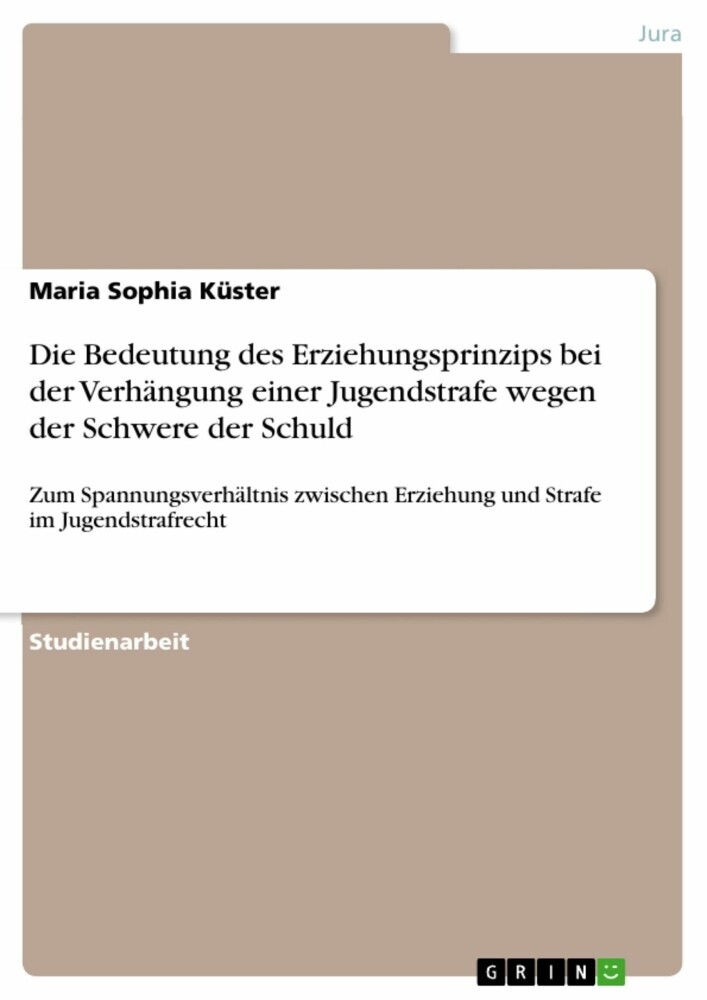 Die Bedeutung des Erziehungsprinzips bei der Verhängung einer Jugendstrafe wegen der Schwere der Schuld main product photo