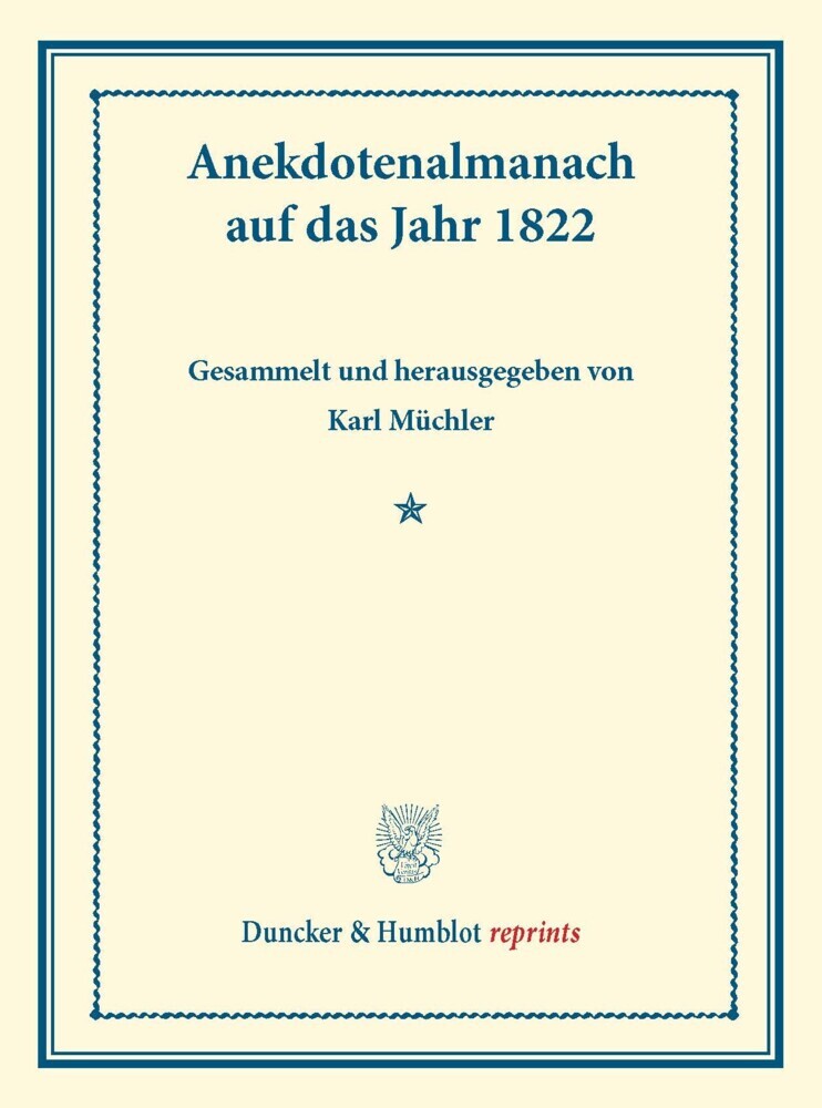Anekdotenalmanach auf das Jahr 1822. main product photo