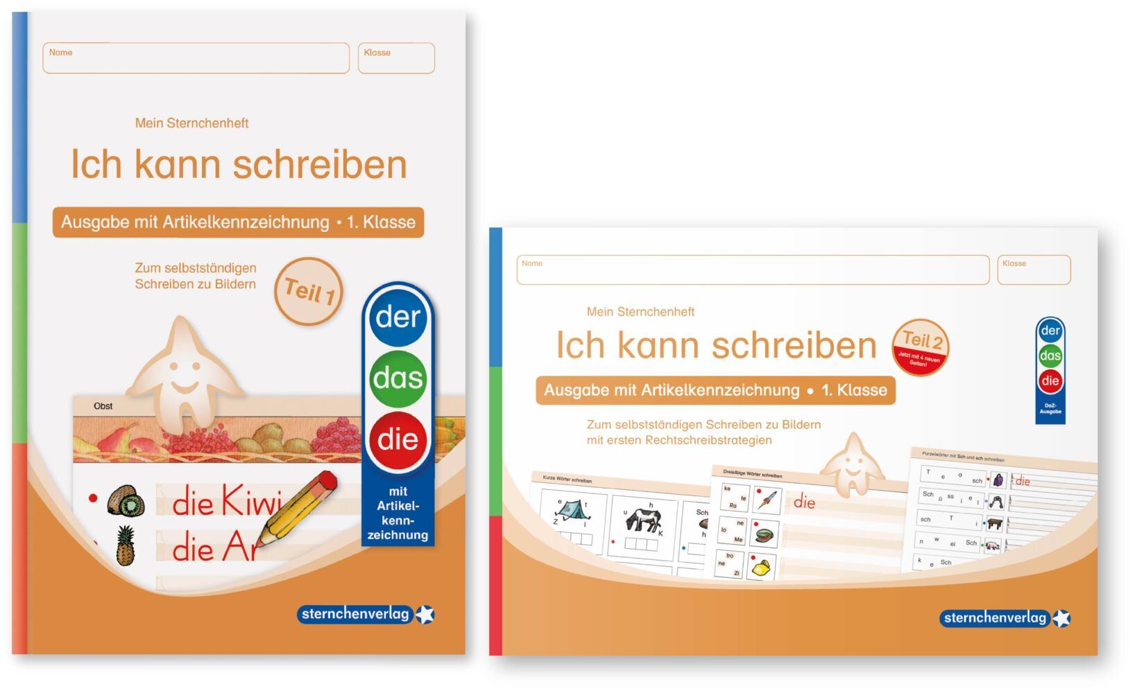 Ich kann schreiben Teil 1 und 2 im Set - Ausgabe mit Artikelkennzeichnung (DaZ) - Schülerarbeitshefte für die 1. Klasse main product photo