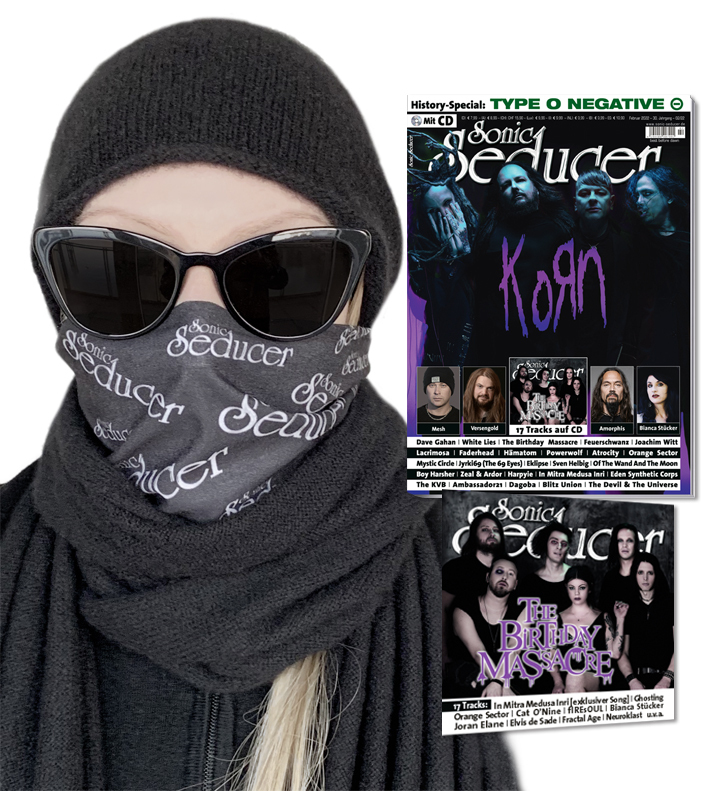 Sonic Seducer.02/2022 + Titelstory Korn + CD + Stillvole Mund-Nasen-Abdeckung main product photo