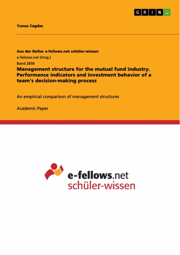 Management structure for the mutual fund industry. Performance indicators and investment behavior of a team's decision-making process main product photo