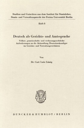 Deutsch als Gerichts- und Amtssprache.
