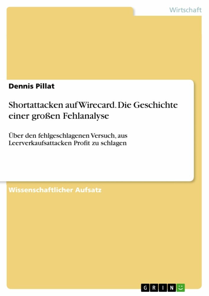 Shortattacken auf Wirecard. Die Geschichte einer großen Fehlanalyse main product photo