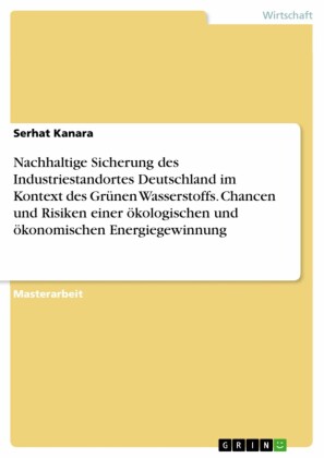Nachhaltige Sicherung des Industriestandortes Deutschland im Kontext des Grünen Wasserstoffs. Chancen und Risiken einer ökologischen und ökonomischen Energiegewinnung