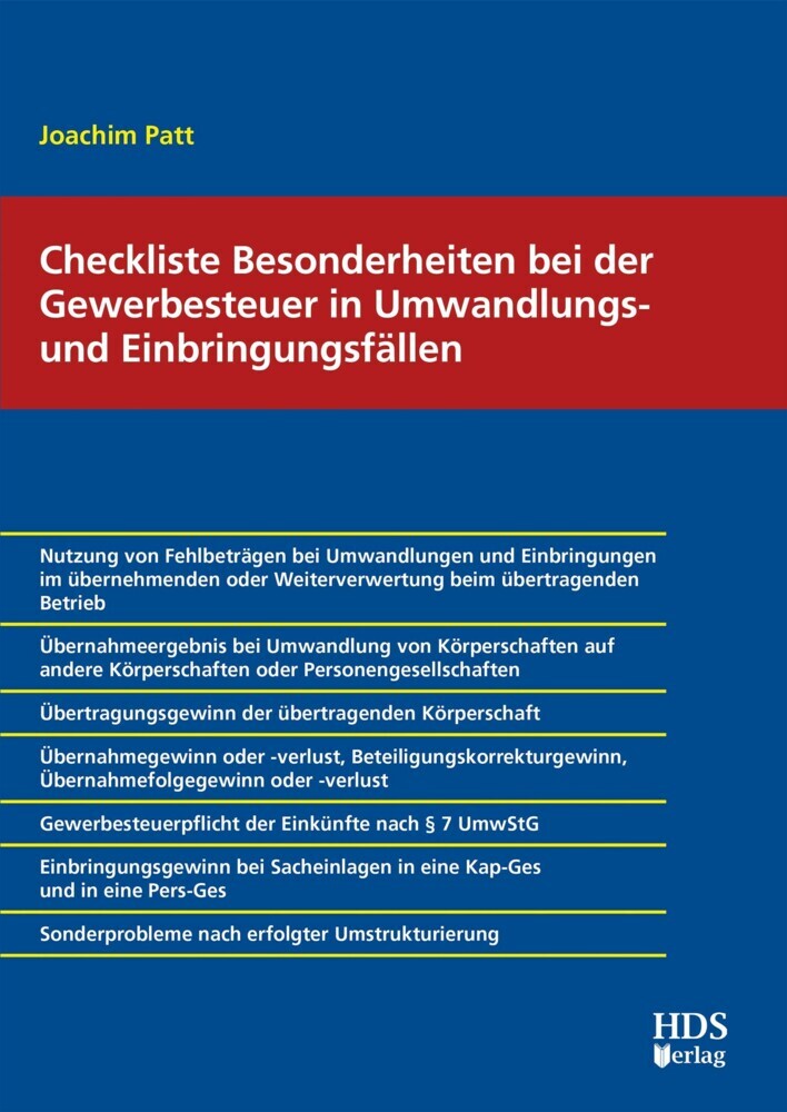 Checkliste Besonderheiten bei der Gewerbesteuer in Umwandlungs- und Einbringungsfällen main product photo