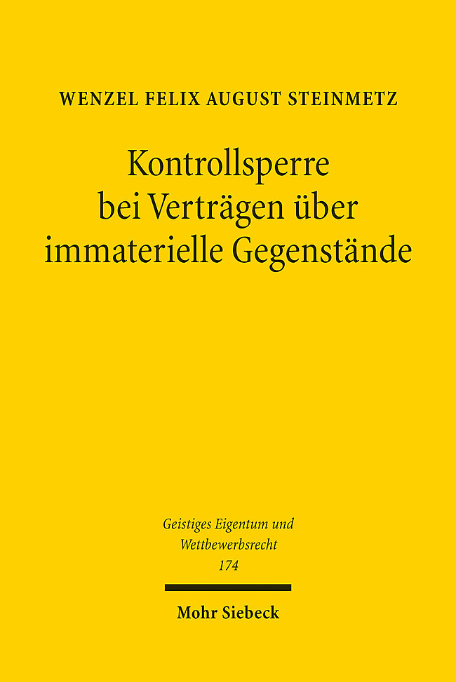 Kontrollsperre bei Verträgen über immaterielle Gegenstände main product photo
