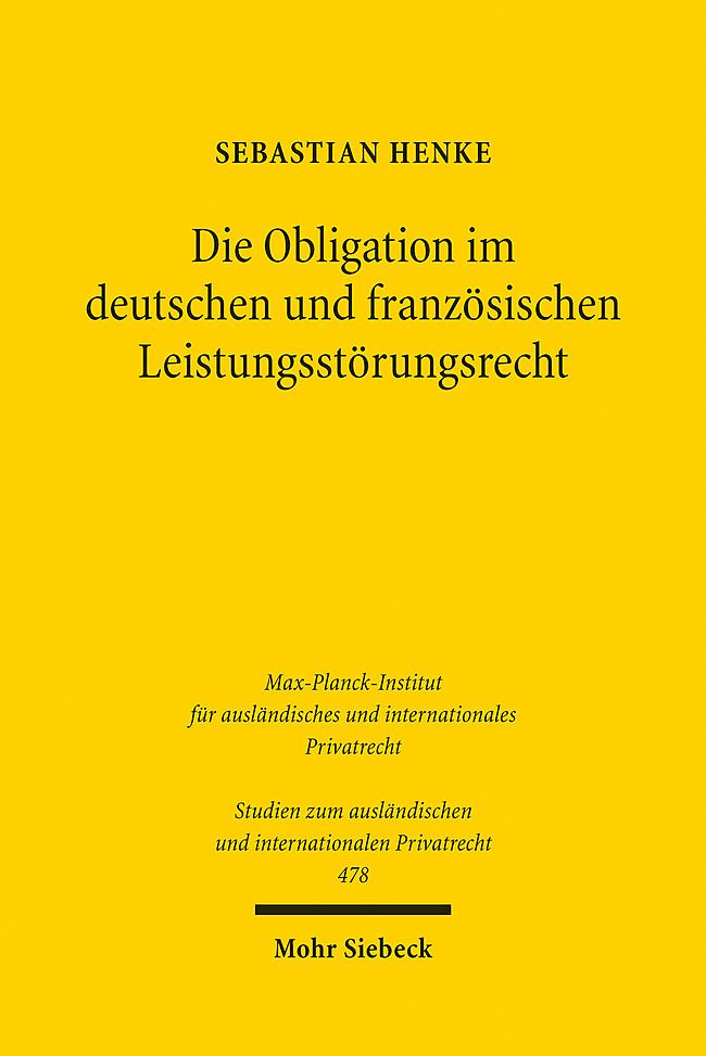 Die Obligation im deutschen und französischen Leistungsstörungsrecht main product photo