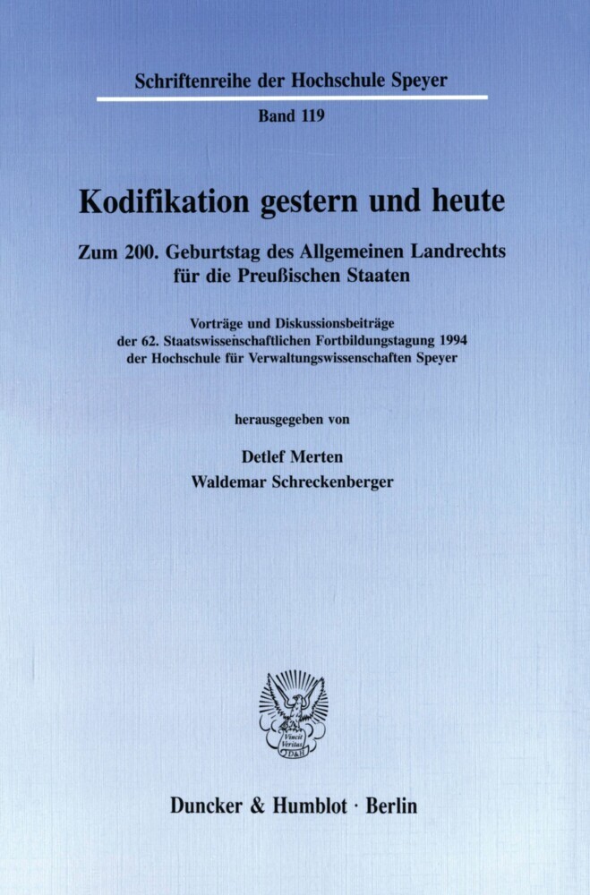 Kodifikation gestern und heute. main product photo