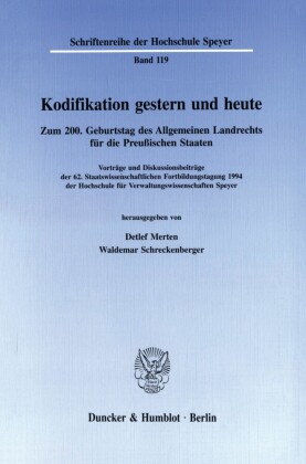 Kodifikation gestern und heute.
