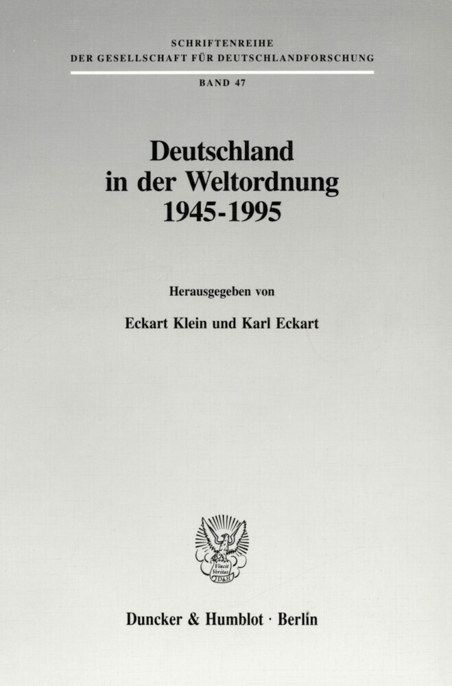 Deutschland in der Weltordnung 1945 - 1995. main product photo