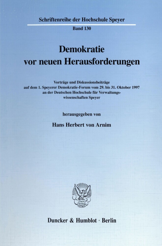 Demokratie vor neuen Herausforderungen. main product photo