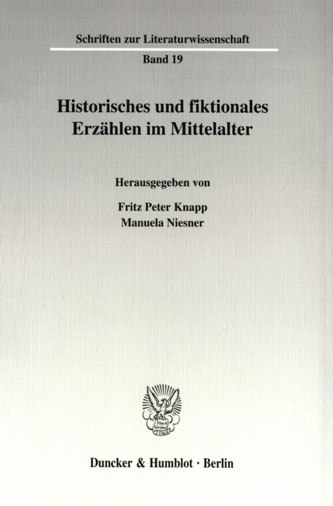 Historisches und fiktionales Erzählen im Mittelalter. main product photo