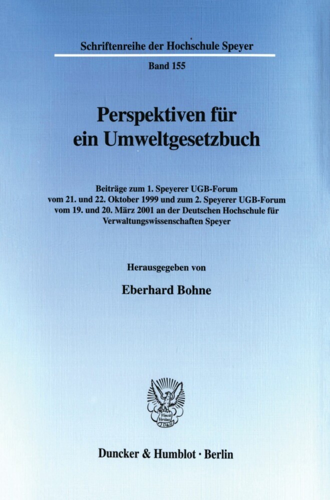 Perspektiven für ein Umweltgesetzbuch. main product photo