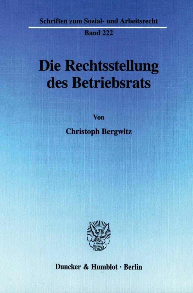 Die Rechtsstellung des Betriebsrats. main product photo