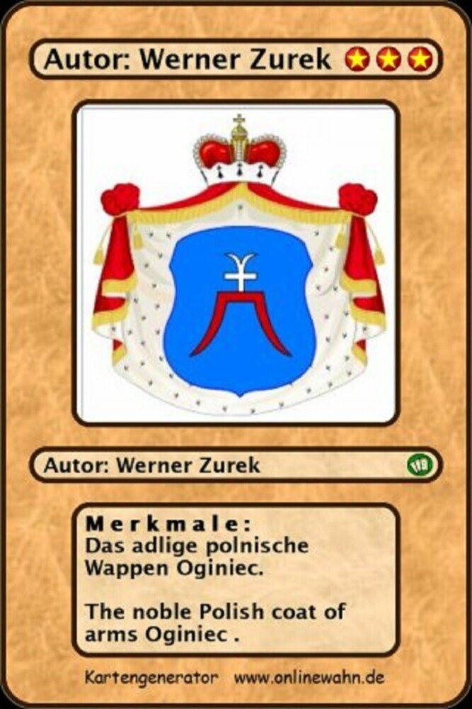 Das adlige polnische Wappen Oginiec. The noble Polish coat of arms Oginiec . main product photo