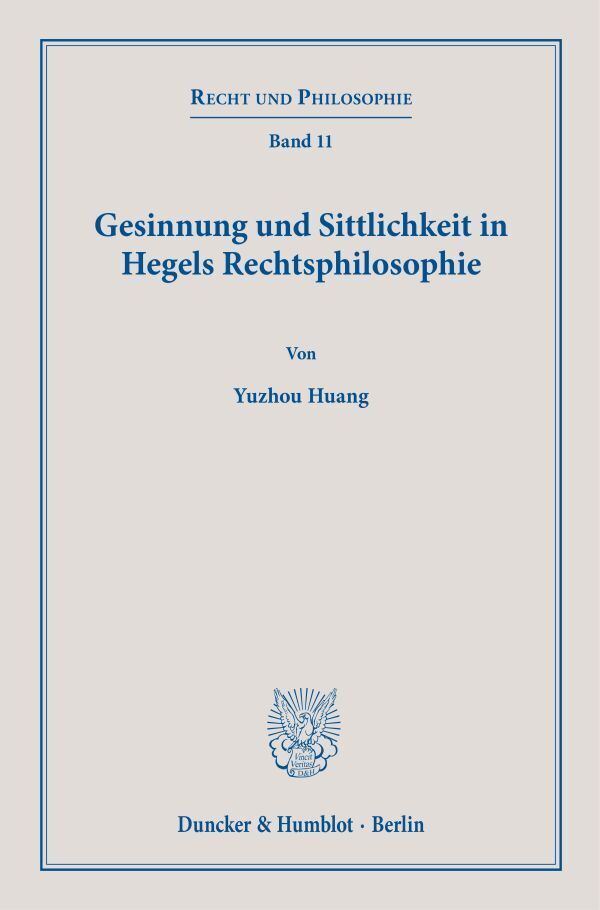 Gesinnung und Sittlichkeit in Hegels Rechtsphilosophie. main product photo