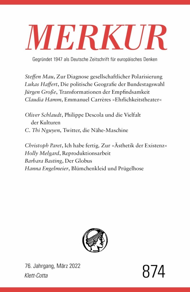MERKUR Gegründet 1947 als Deutsche Zeitschrift für europäisches Denken - 3/2022 main product photo