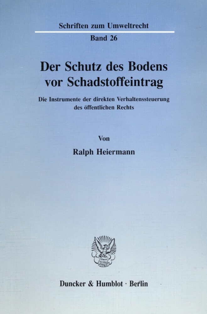 Der Schutz des Bodens vor Schadstoffeintrag. main product photo