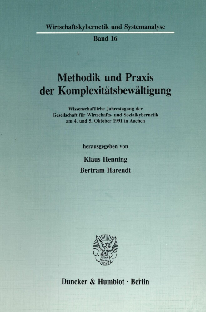 Methodik und Praxis der Komplexitätsbewältigung. main product photo