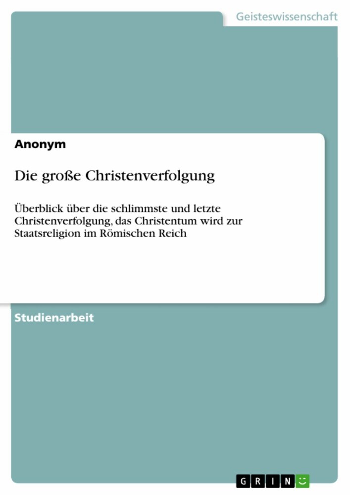 Die große Christenverfolgung main product photo
