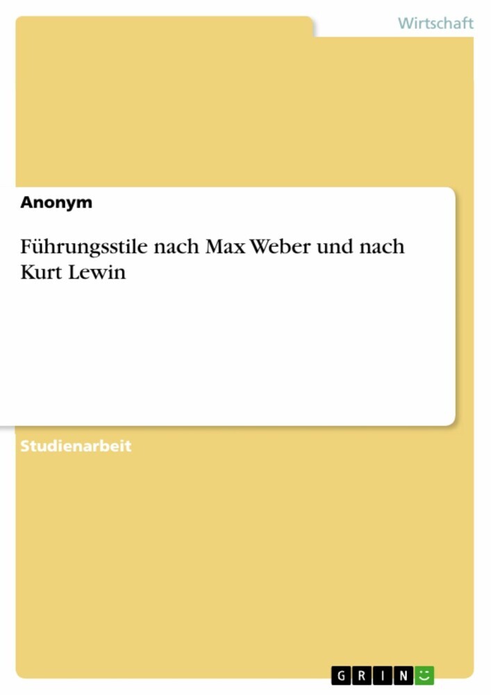 Führungsstile nach Max Weber und nach Kurt Lewin main product photo