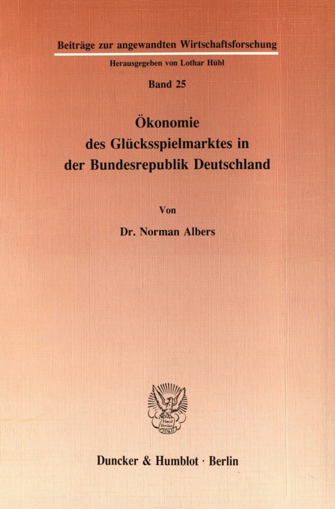 Ökonomie des Glücksspielmarktes in der Bundesrepublik Deutschland. main product photo