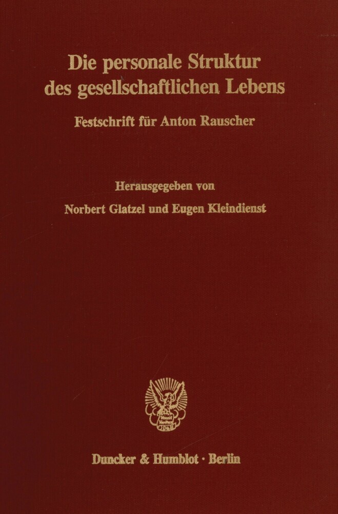 Die personale Struktur des gesellschaftlichen Lebens. main product photo
