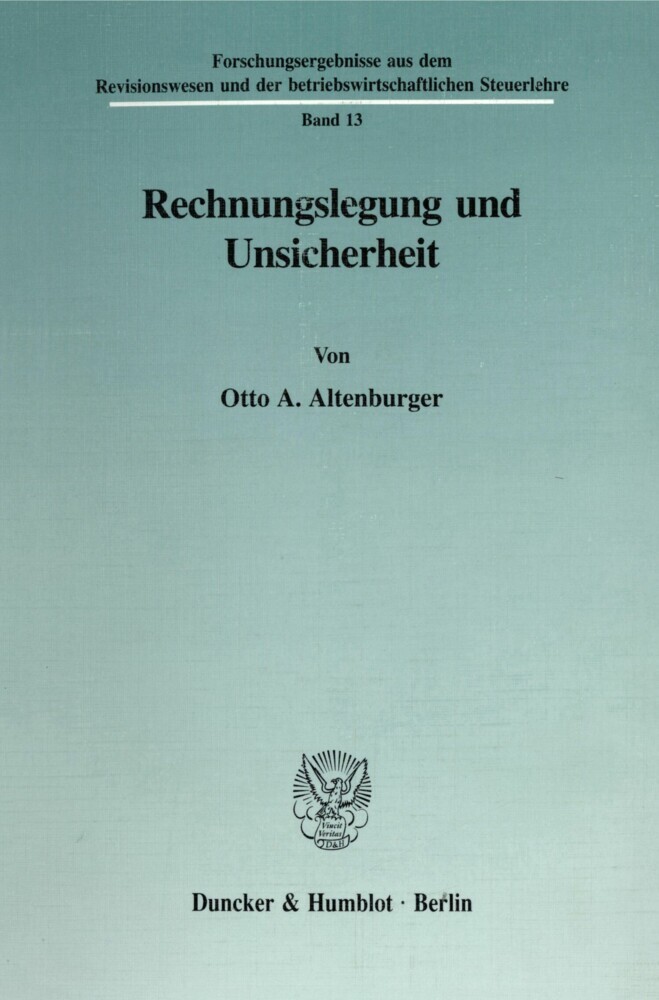 Rechnungslegung und Unsicherheit. main product photo