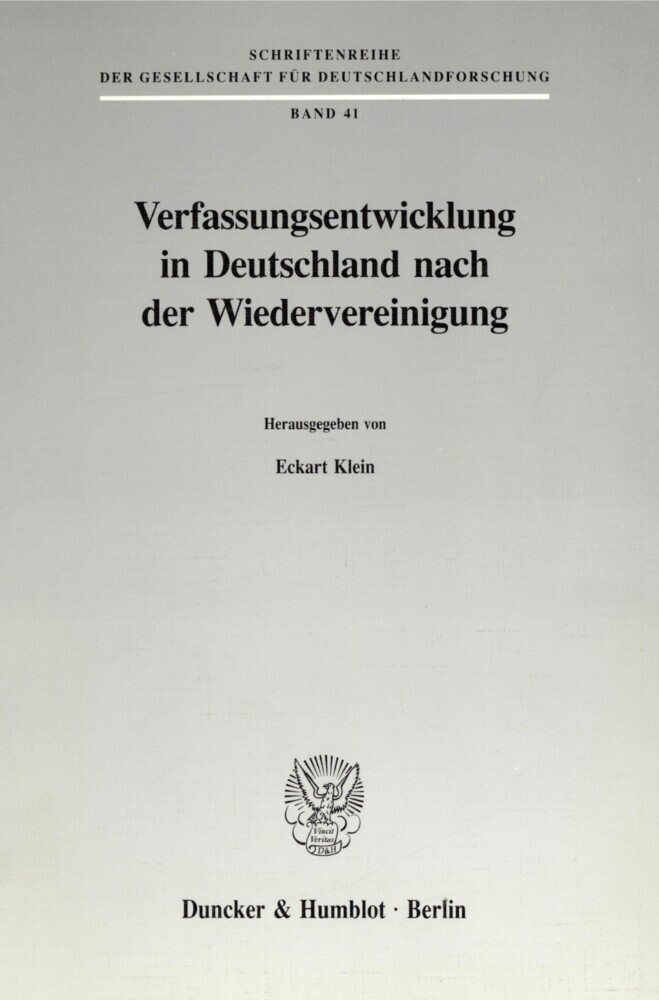 Verfassungsentwicklung in Deutschland nach der Wiedervereinigung. main product photo