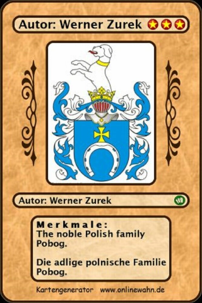 The noble Polish family Pobog. Die adlige polnische Familie Pobog. main product photo