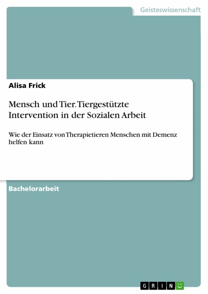Mensch und Tier. Tiergestützte Intervention in der Sozialen Arbeit main product photo