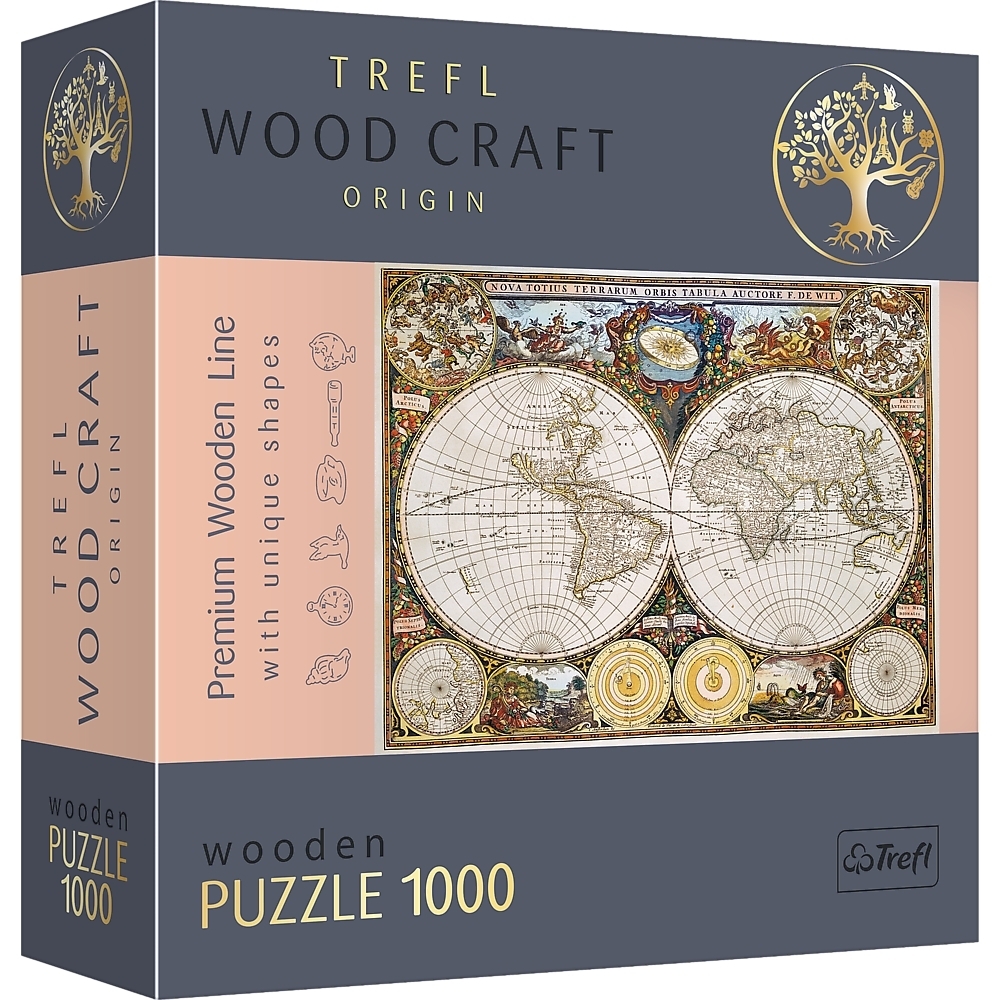 Land- und Wasserkarte der ganzen Erde von 1630 (Holzpuzzle) main product photo