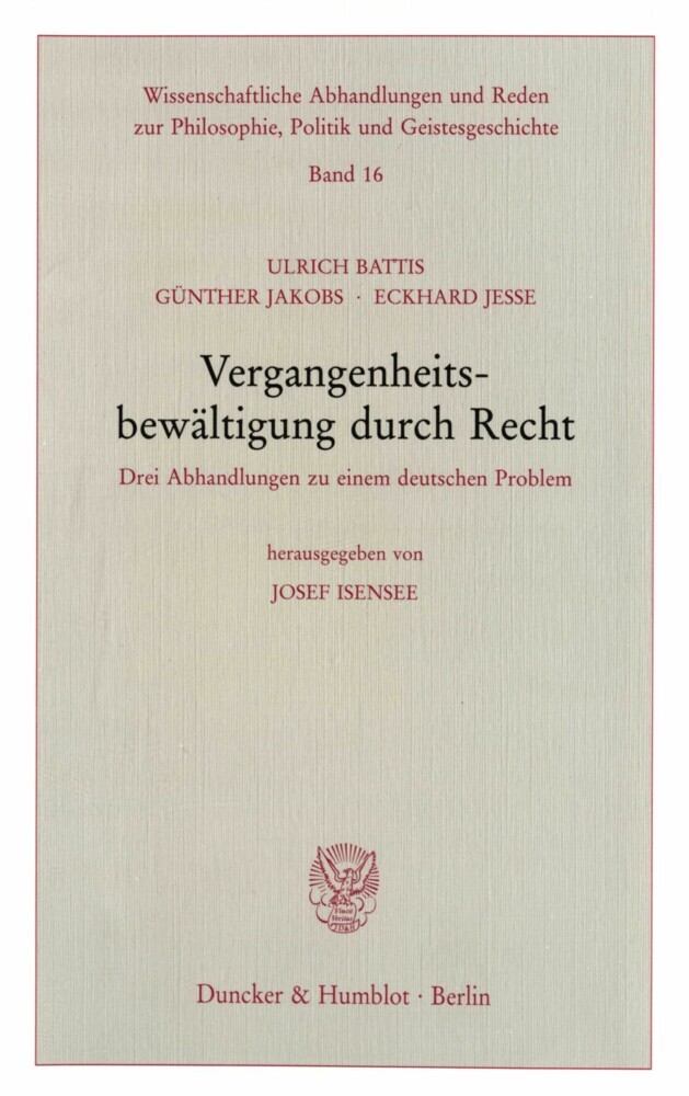 Vergangenheitsbewältigung durch Recht. main product photo
