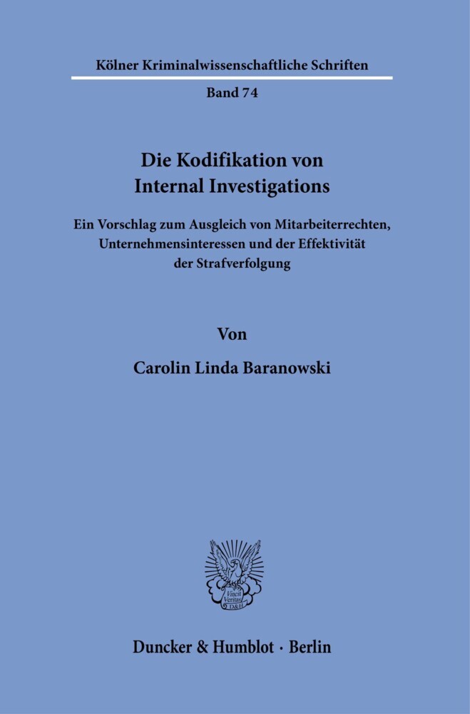 Die Kodifikation von Internal Investigations. main product photo