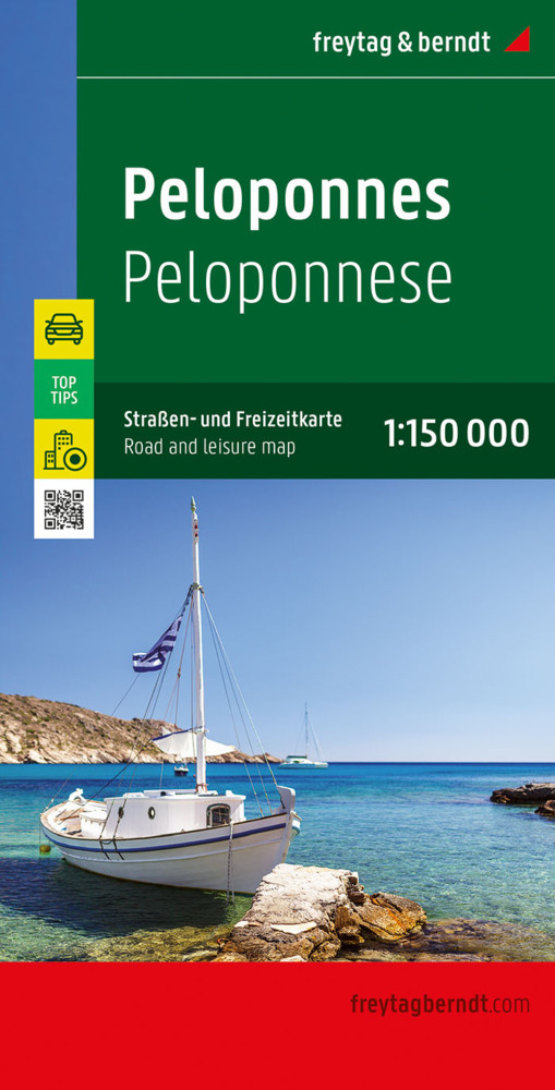 Peloponnes, Straßen- und Freizeitkarte 1:150.000, freytag & berndt main product photo