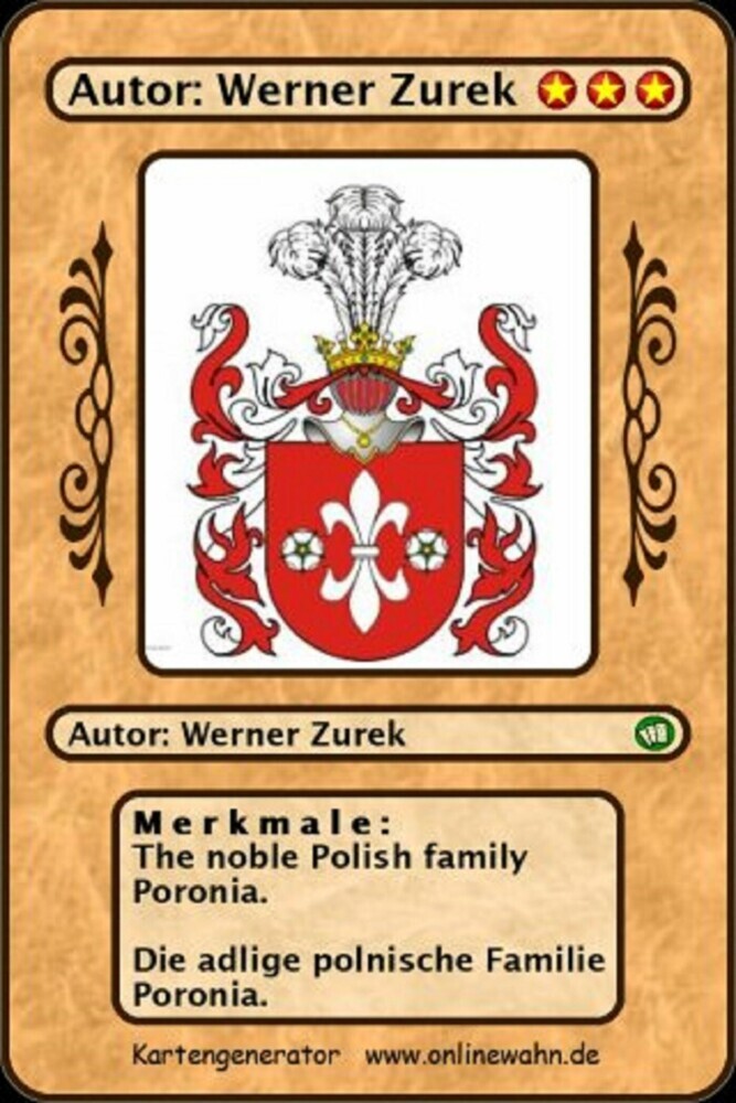 The noble Polish family Poronia. Die adlige polnische Familie Poronia. main product photo
