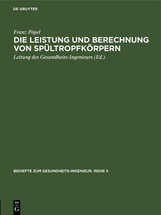 Die Leistung und Berechnung von Spültropfkörpern main product photo