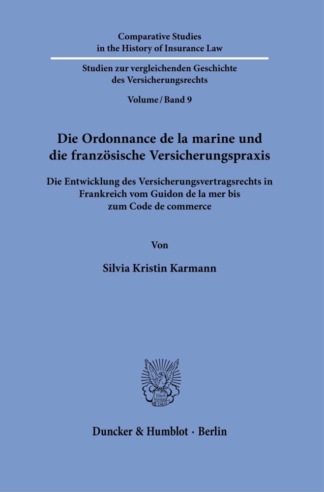 Die Ordonnance de la marine und die französische Versicherungspraxis. main product photo