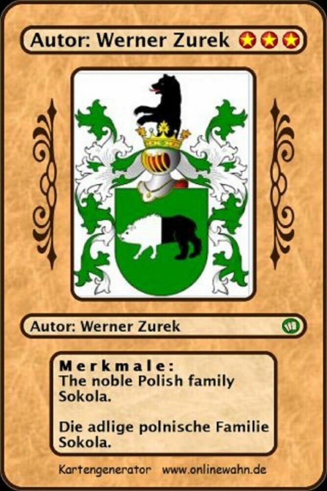 The noble Polish family Sokola. Die adlige polnische Familie Sokola. main product photo
