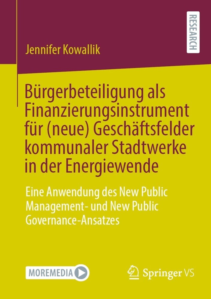 Bürgerbeteiligung als Finanzierungsinstrument für (neue) Geschäftsfelder kommunaler Stadtwerke in der Energiewende main product photo