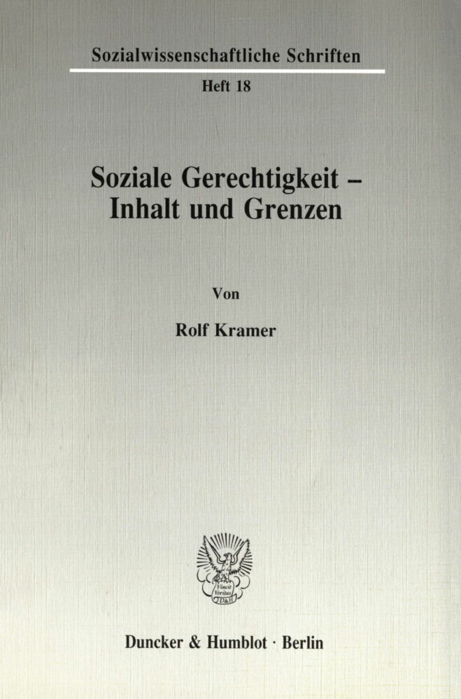 Soziale Gerechtigkeit - Inhalt und Grenzen. main product photo