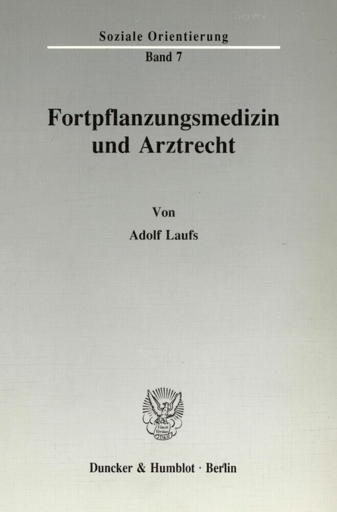 Fortpflanzungsmedizin und Arztrecht. main product photo