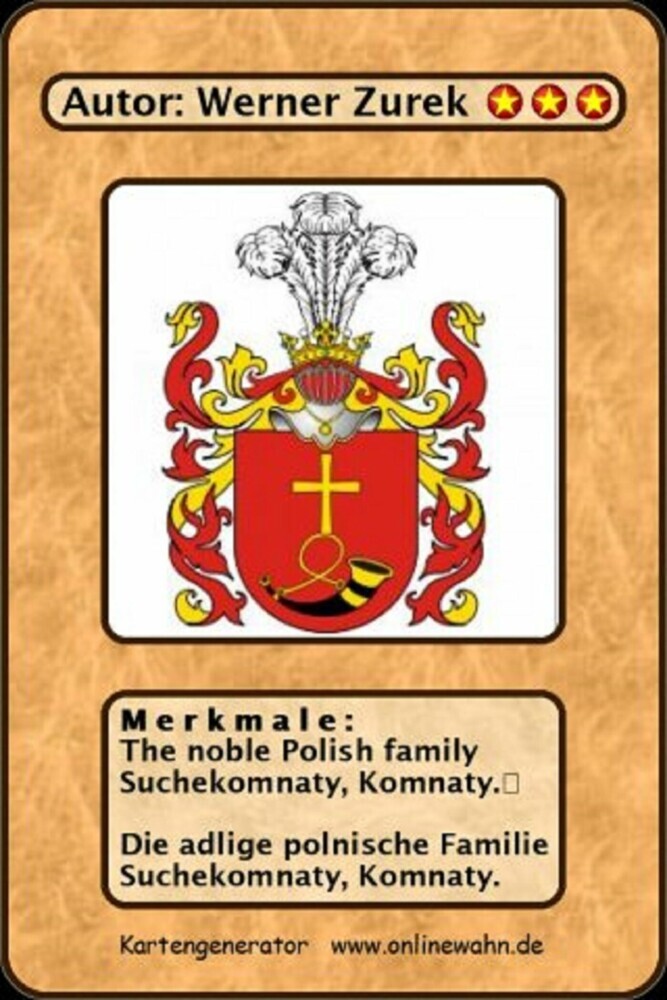 The noble Polish family Suchekomnaty. Die adlige polnische Familie Suchekomnaty. main product photo