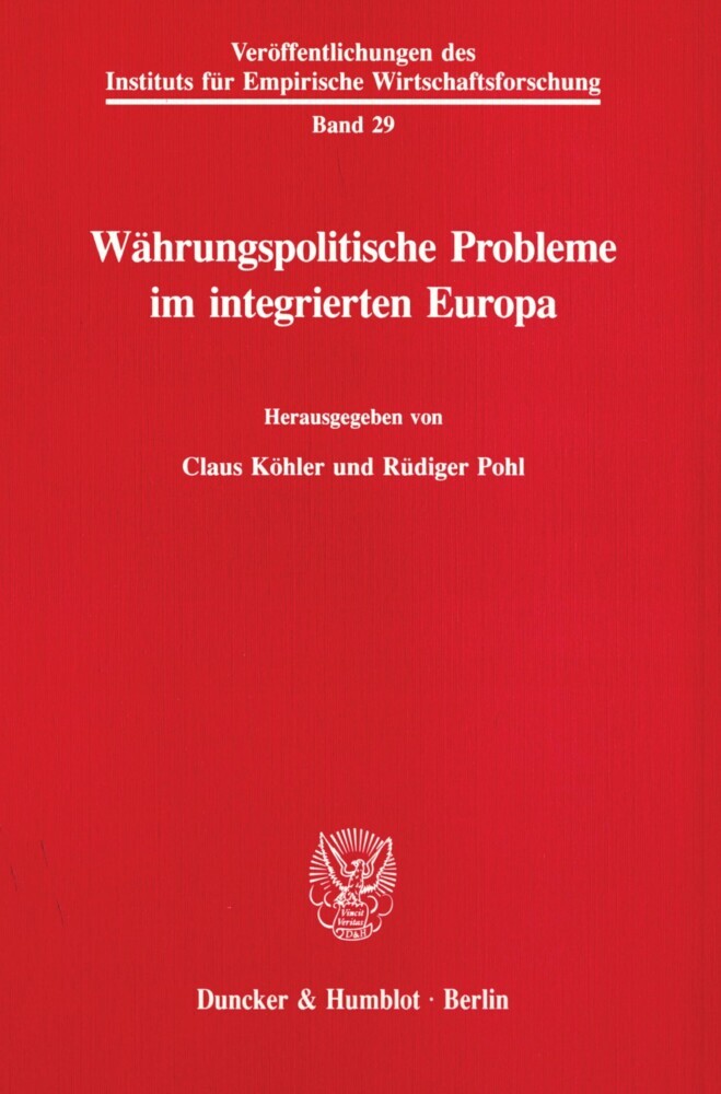 Währungspolitische Probleme im integrierten Europa. main product photo