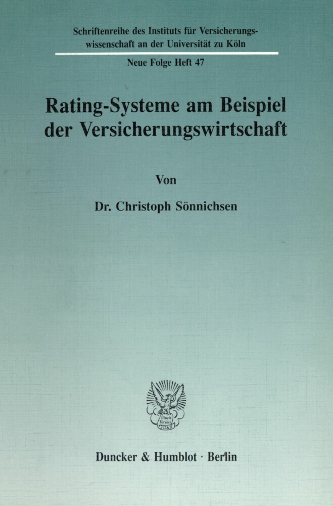 Rating-Systeme am Beispiel der Versicherungswirtschaft. main product photo